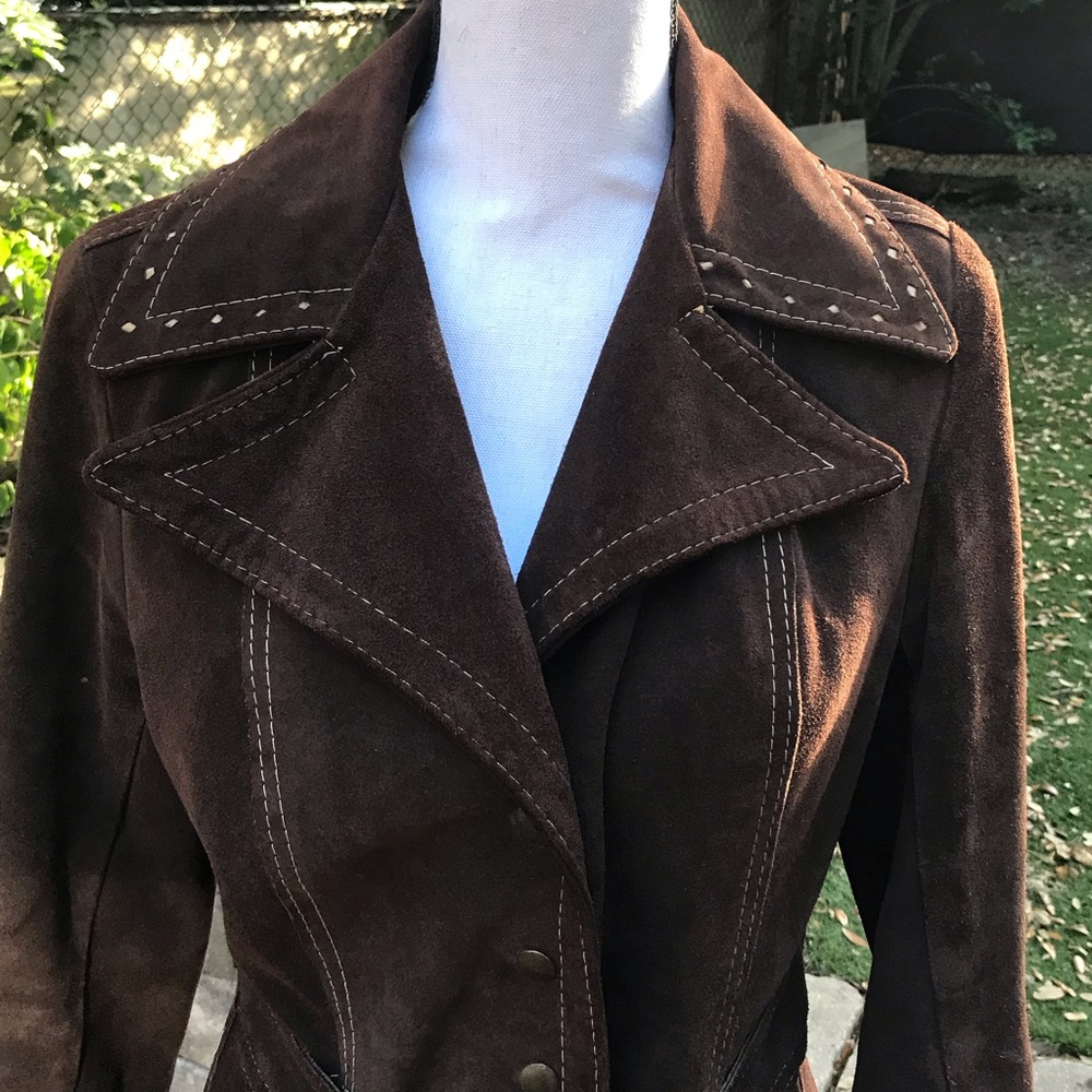 Chocolate brown suede jacket